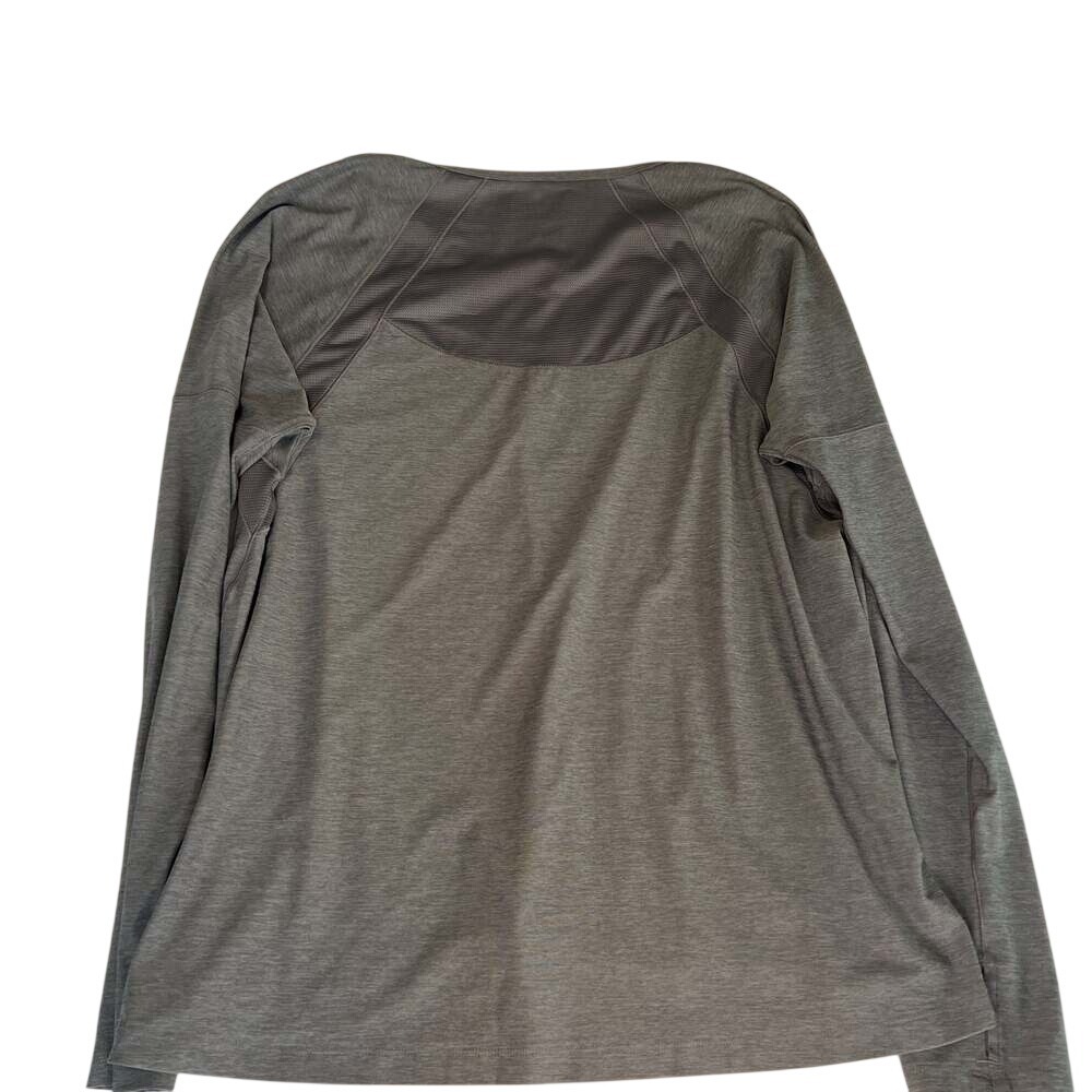 Under Armour Women's Gray Heather Long Sleeve Shirt Size L Mesh‎ Detail - Picture 7 of 10